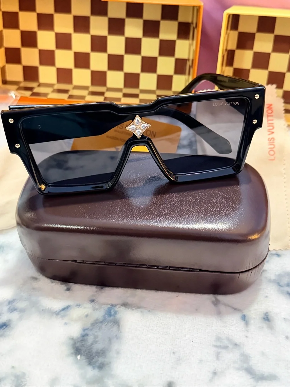 Louis Vuitton Black Oversized Square Sunglasses